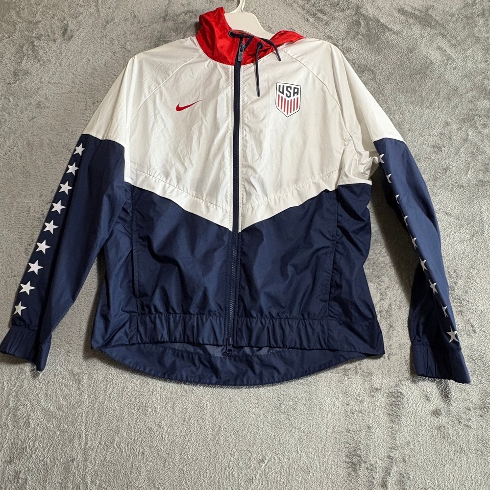 Nike USA Windrunner Jacket Mens Large Blue White Red